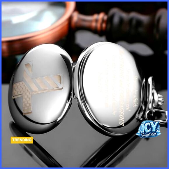 Mechanical Pocket Watch with Chain, Alloy Case, Roman Numerals main image 4